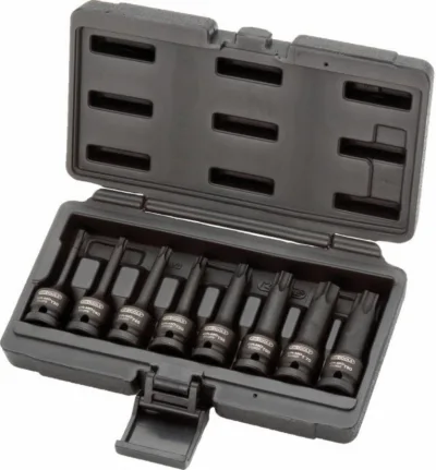 Smūginių galvučių komplektas ½" Torx T30-T80 8 vnt., KS Tools