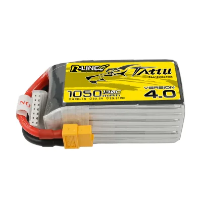 Akumuliatorius Tattu R-Line 4.0 1050mAh 22.2V 6S 130C LiPo – XT60