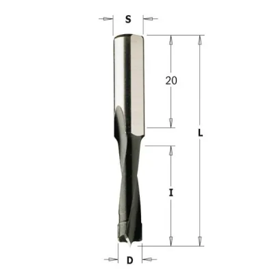 HW-Grąžtas kaiščiams S=8X20 D=8X58 RH, CMT