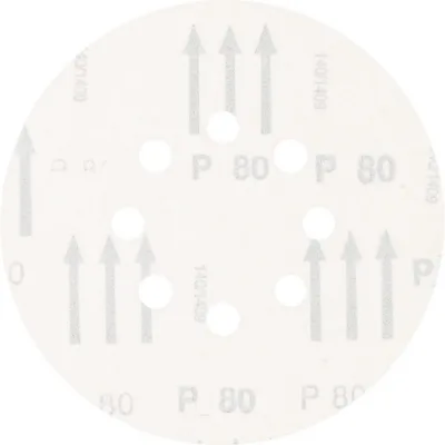 Šlifavimo popierius d-150mm, P80, Velcro 8 skylės 150mm P80, Pferd