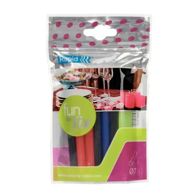 Glue sticks 7x100mm, coloured, 20pcs, Rapid