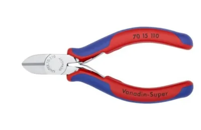 Žnyplės šoninio kirpimo, spyruoklė, dvispalvės, chromuotos, Knipex