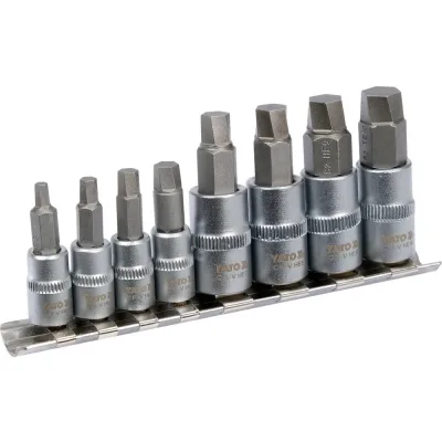 Užlūžusių varžtų išsukėjų rinkinys 8vnt. (stambus sriegis) 1/4", 3/8" HEX