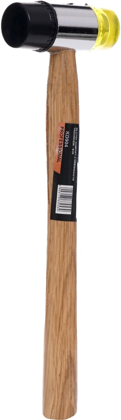 Guminis-plastikinis plaktukas 35 mm su medine rankena KD904