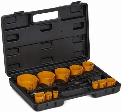17 dalių skylamušių rinkinys medžiui ir metalui 19–76 mm + adapteris KD10758