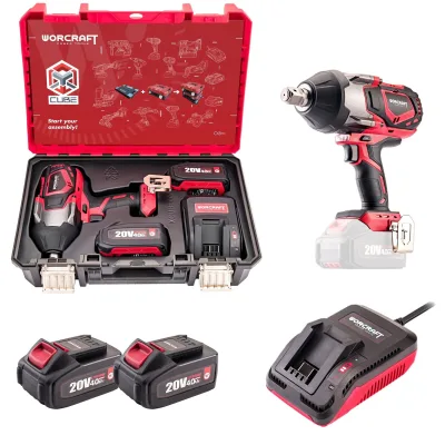 Akumuliatorinis smūginis veržliasukis 3/4'' 1800nm WORCRAFT 20V LI-ION (XCUBE dėžė)
