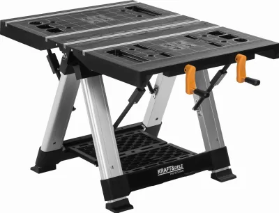 Sulankstomas darbastalis su spaustuvu, 350 kg talpa, 84x81x63 cm, KD11870