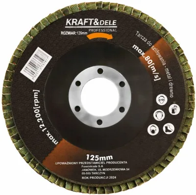 Lamelinis šlifavimo diskas 125 mm P80 KD967
