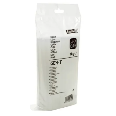 Glue sticks PRO 12x190mm, universal, GEN-T, transparent, 1kg, Rapid