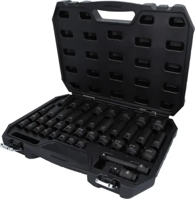 Smūginių galvučių rinkinys 1/2" ilgos ir trumpos 9-30mm 40pcs, KS Tools