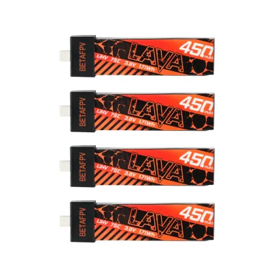 Akumuliatorius BETAFPV LAVA 1S 450mAh 75C - BT2.0 (4vnt)