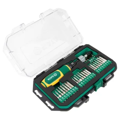 1/4" Dinometrinio atsuktuvo 1-6Nm ir keičiamų antgalių rinkinys [plok.,PZ,PH,torx] 33vnt.