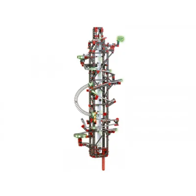 Fischertechnik Hanging action tower rutuliukų trasa