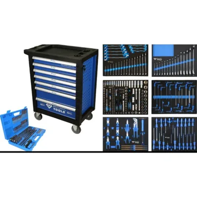 Įrankių vežimėlis 7 stalčių su 207 įrankiais, Brilliant Tools