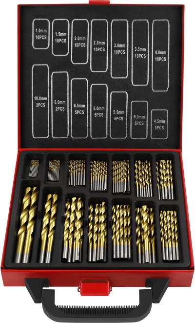 Metalo grąžtų rinkinys 1–10 mm, 99 vnt. KD5967