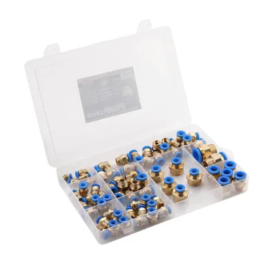 Greito jungimo vožtuvų su sriegiais rinkinys (4 - 16mm)(1/8"+1/4"+1/2") 72vnt.