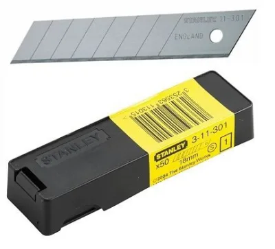 Laužomos geležtės 18mm 50vnt, Stanley