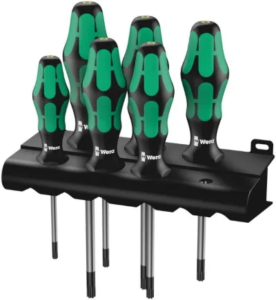 Atsuktuvų komplektas 367/6 Torx HF, Wera