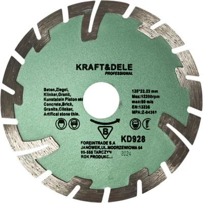 Segmentinis deimantinis diskas 125 × 22,2 mm KD928