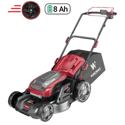 Akumuliatorinė vejapjovė savaeigė WORCRAFT su 8.0Ah akumuliatoriais 40V (20V/4vnt)