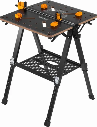 Sulankstomas darbastalis su spaustuvu 454 kg, 70×65×92 cm, MDF KD11871