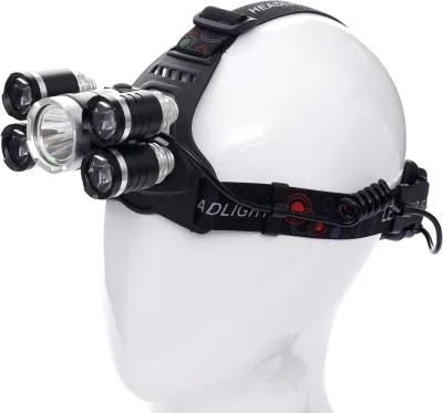 Prožektorius 1xT6LED+4xQ5LED ant galvos, įkraunamas KD1247