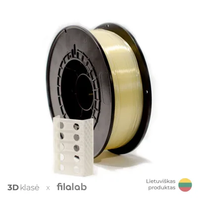 Filalab | PLA 1.75mm 1kg | Natūralus peršviečiamas 3D plastikas