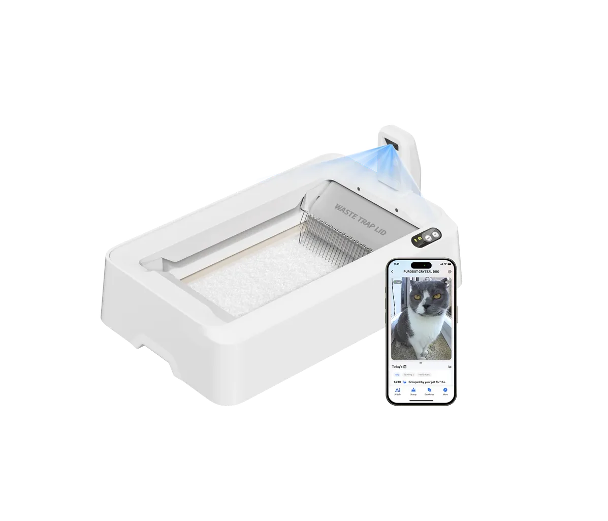 PETKIT Purobot Crystal Duo atviro tipo savaime išsivalanti kraiko dėžė