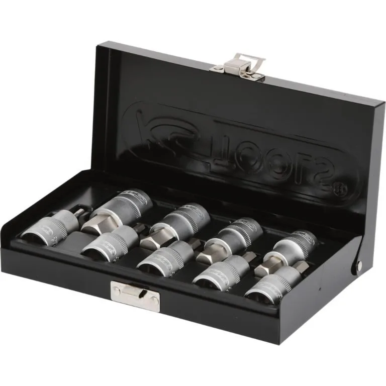 Galvučių su šešiakampiais antgaliais komplektas 1/2", HEX 4-, KS Tools
