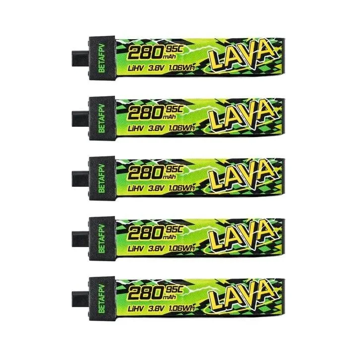 Akumuliatorius BETAFPV LAVA II 1S 280mAh 95C – BT2.0 (5vnt)