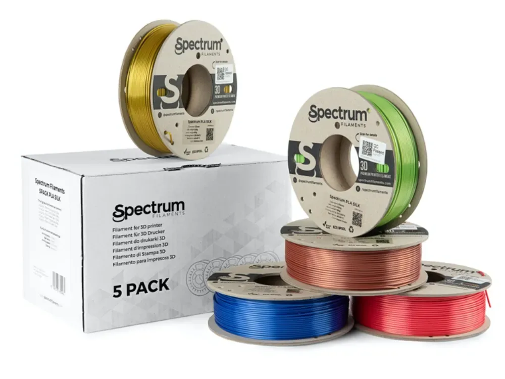 Spectrum | Silk PLA 1.75mm 5x 0.25kg | 5 Ričių rinkinys