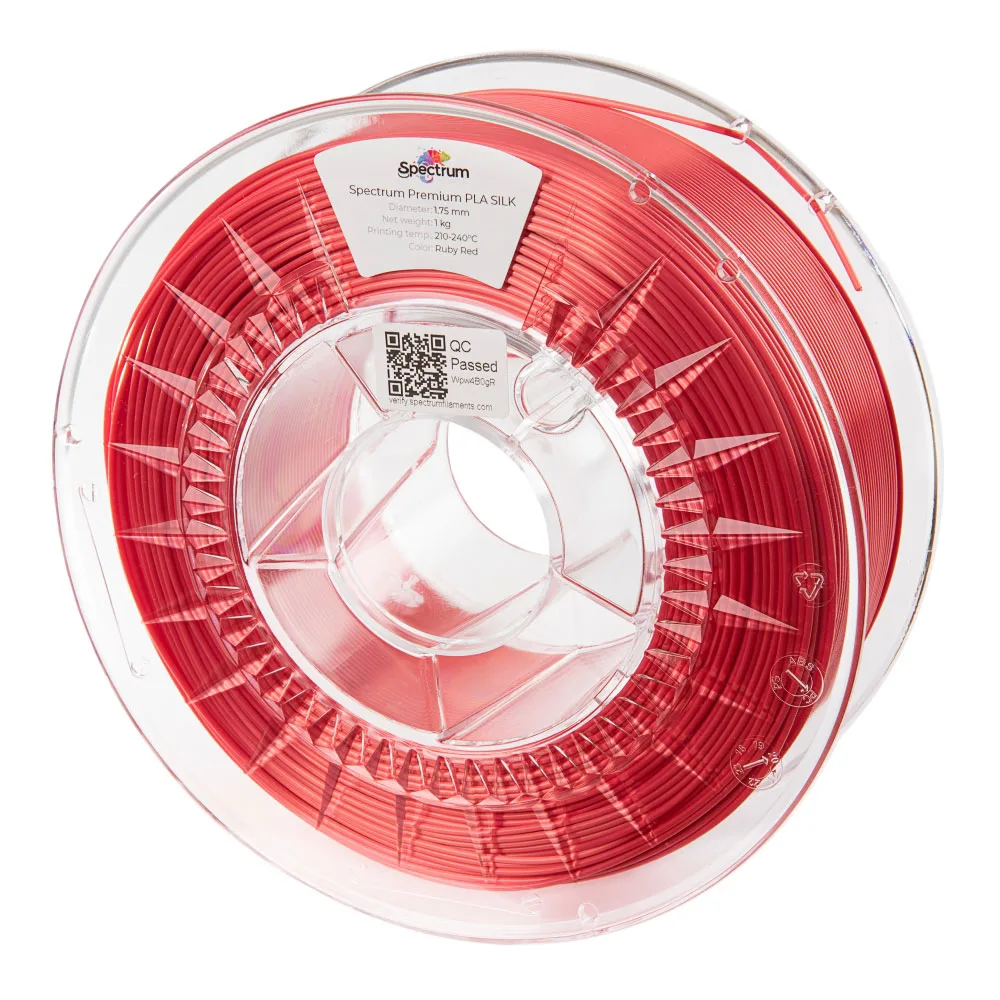 Spectrum | Silk PLA 1.75mm 1kg | Ruby Red 3D plastikas