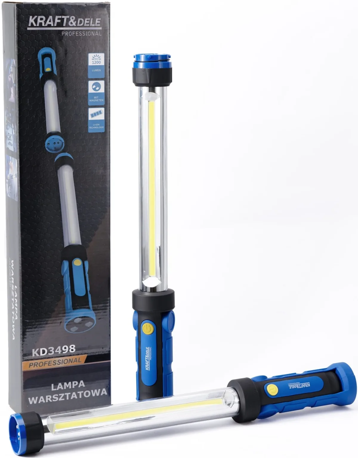 Dvigubas LED dirbtuvių žibintuvėlis USB-C 1200 lm KD3498