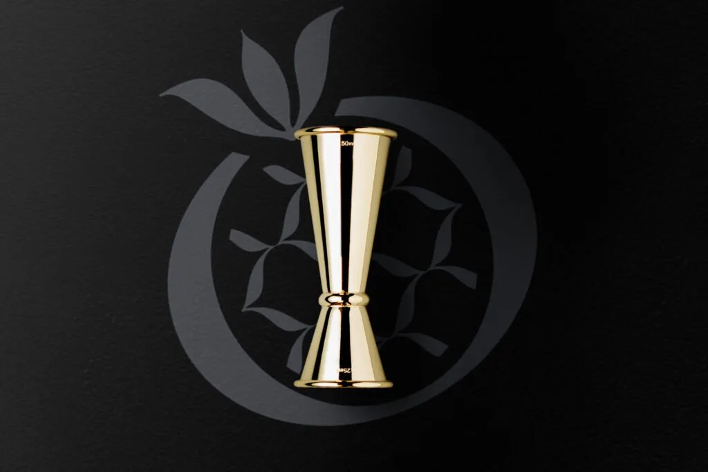Aukso spalvos „Japanese“ stiliaus menzūrėlė su žiedeliu 25/50 ml