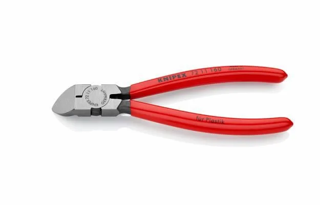 Žnyplės šoninio kirpimo, spyruoklė, plastikui, palenktos 45°, Knipex