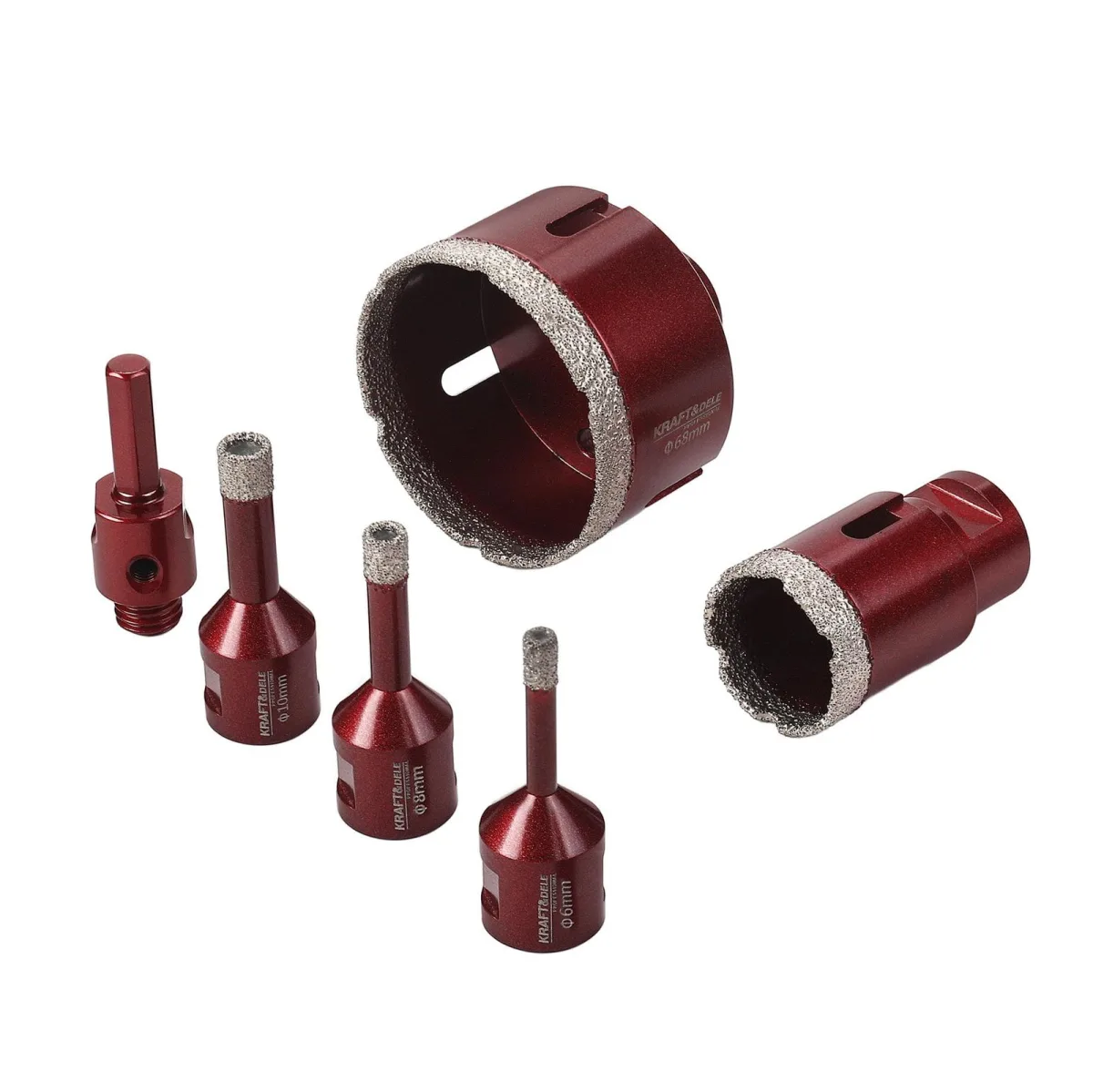 Deimantinių grąžtų (karūnų) rinkinys 6 vnt. 6–68 mm KD5953