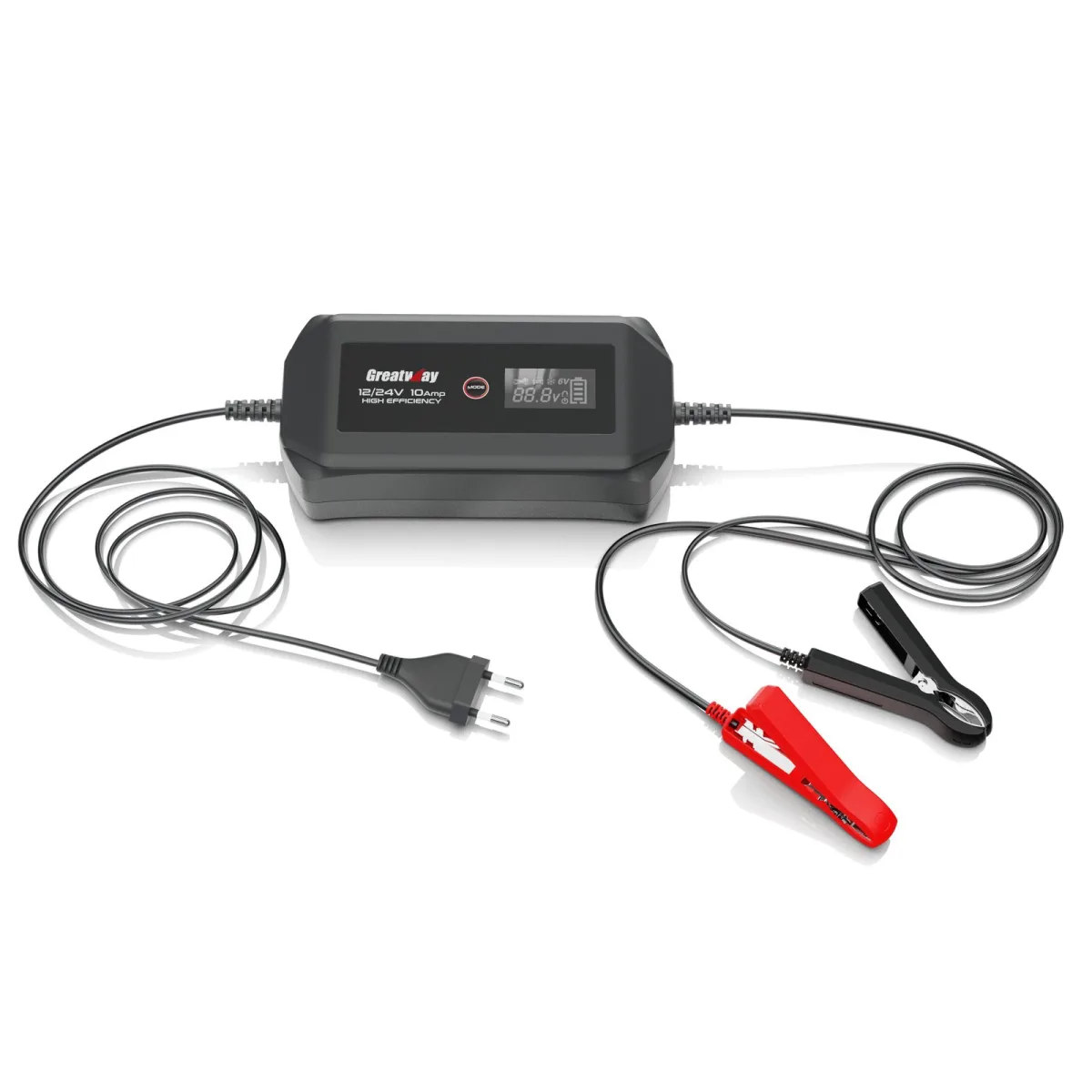 Įkroviklis akumuliatoriui automatinis LCD 12/24V 10A 240Ah