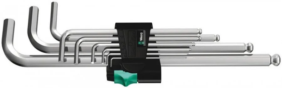 L-raktų šešiakampių komplektas 950PKL/9SM long, Wera
