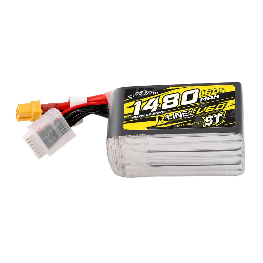 Akumuliatorius Tattu R-Line V6 1480mAh 22.2V 6S 160C LiPo – XT60 [SQ]