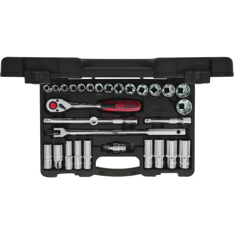 1/2" CHROME+ galinių raktų komplektas, coliniai dydžiai 30pcs, KS Tools
