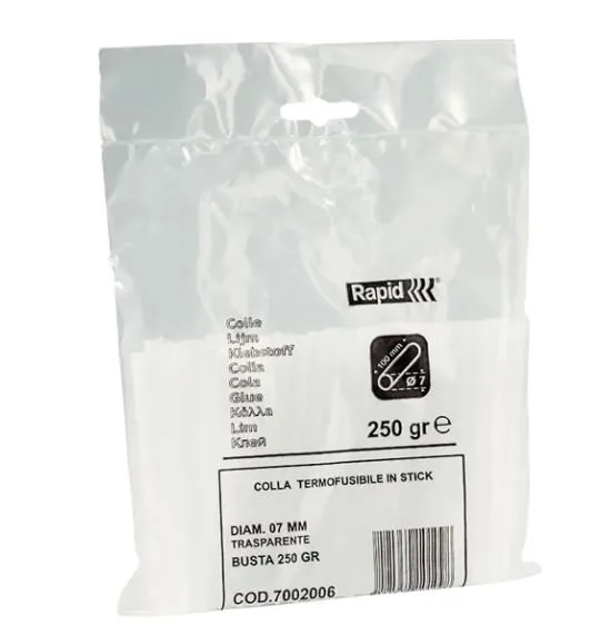 Glue sticks 7x100mm, multi purpose, transparent, 250g, Rapid