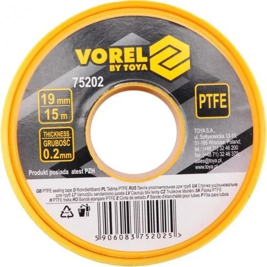 Santechninė sandarinimo juosta PTFE 19mm x 15m