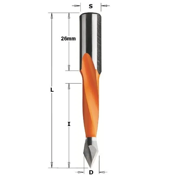 Spiralinis medžio grąžtas HW D= 9,52X35X70 RH, CMT