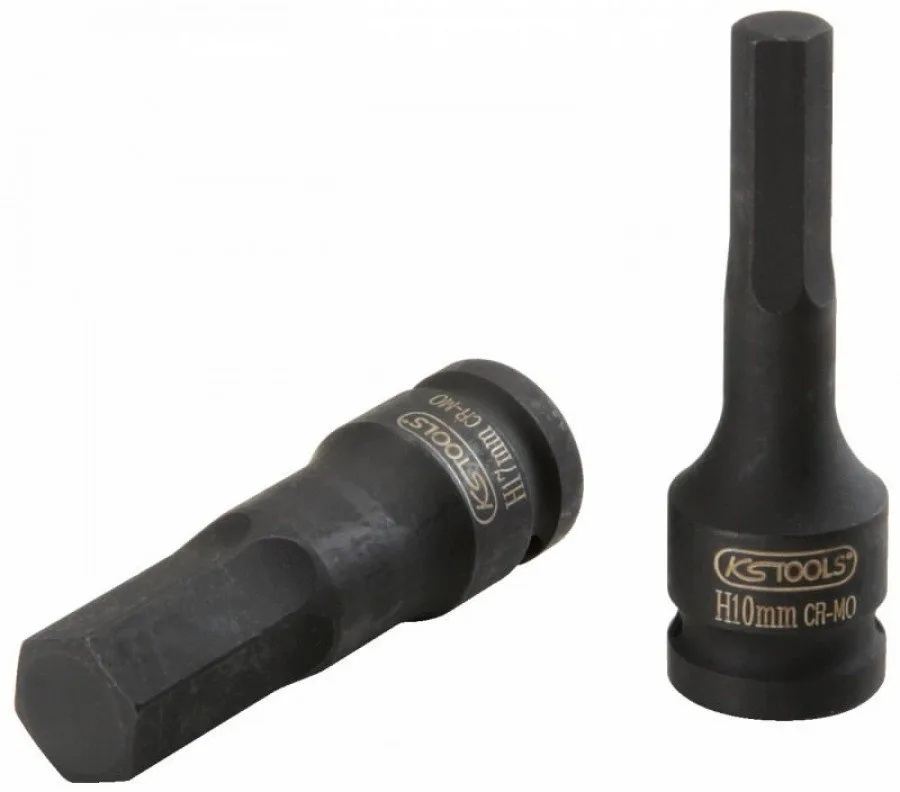Smūginė galvutė antgalis šešiabriaunė, ilga 1/2" 12mm, KS Tools