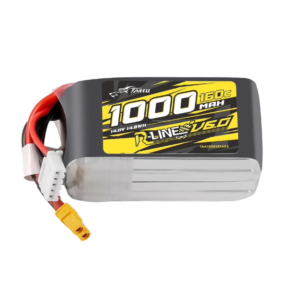 Akumuliatorius Tattu R-Line Version 6.0 1000mAh 14.8V 4S 160C LiPo – XT30