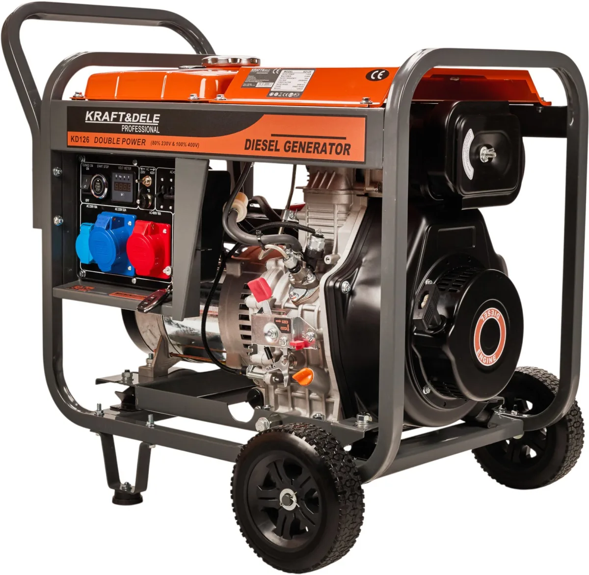 Benzininis trifazis elektros generatorius KD126 8KW 80% 230/380V