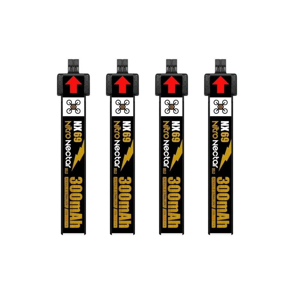 Akumuliatorius NewBeeDrone Nitro Nectar 300mAh HV 1S 80C - NX69 (4vnt)