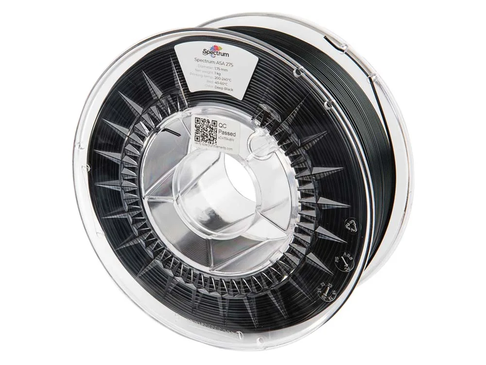 Spectrum | ASA 275 1.75mm 1kg | Deep Black 3D plastikas