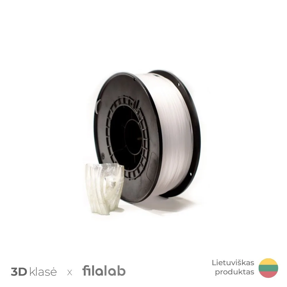 Filalab | PETG 1.75mm 1kg | Transparent Peršviečiamas 3D plastikas