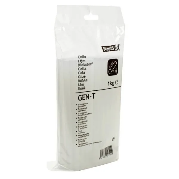 Glue sticks PRO 12x190mm, universal, GEN-T, transparent, 1kg, Rapid